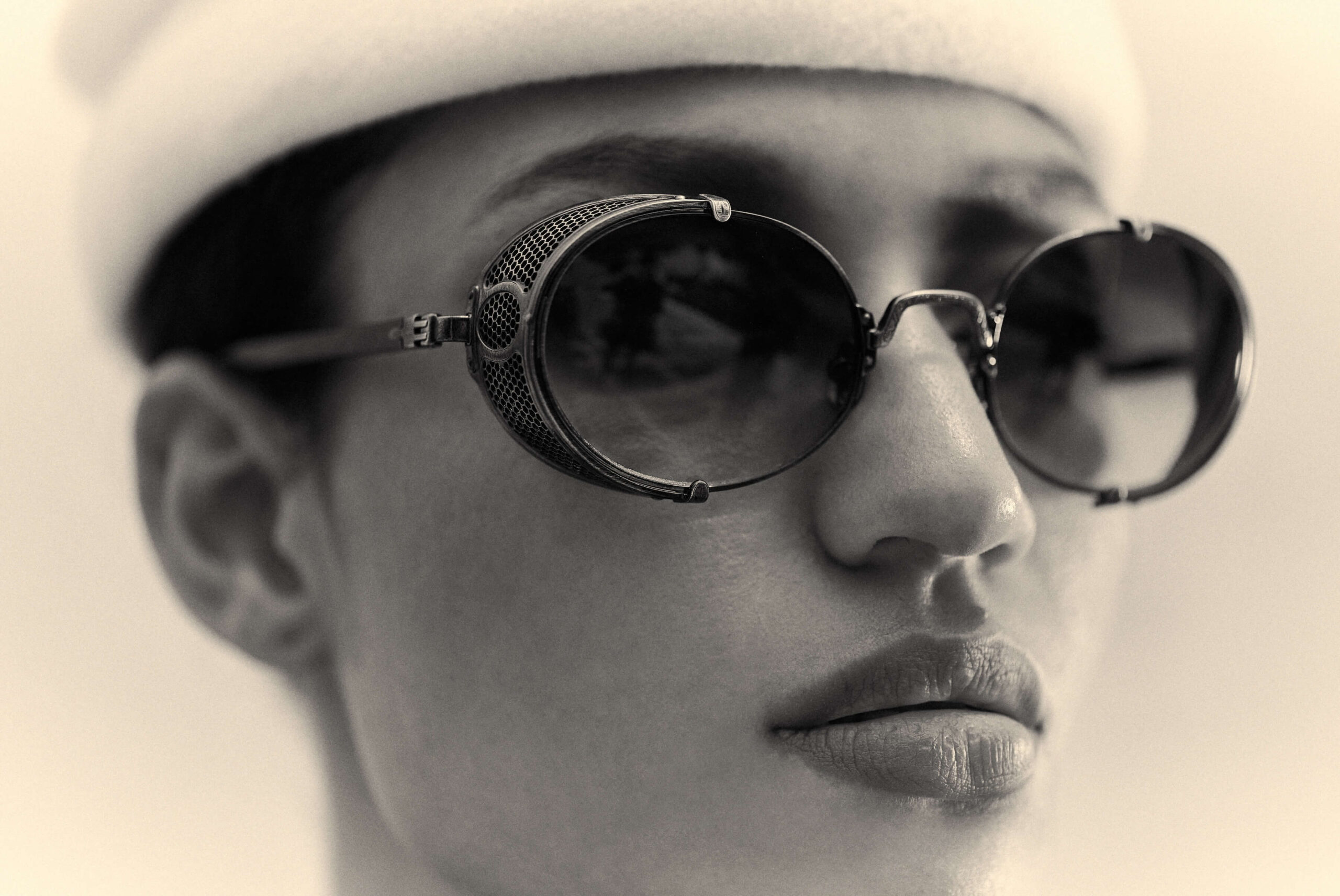 vintage photo of seattle woman in stylish glasses