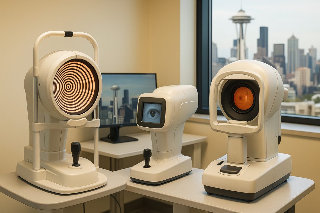 Advanced eye care diagnostic equipment for computer vision syndrome treatment in Seattle clinic