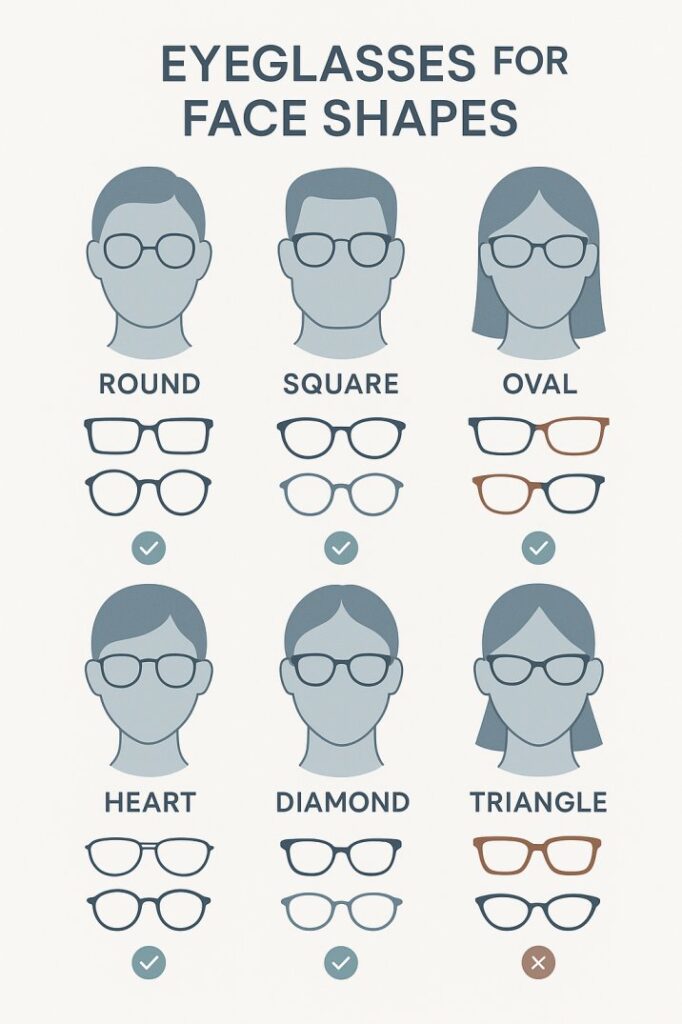 Different eyeglass frame materials including titanium, acetate, stainless steel and memory metal showing material options for comfortable, durable eyewear 