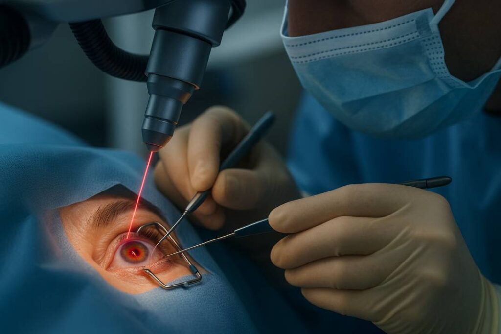 Laser-assisted cataract surgery using advanced femtosecond technology.